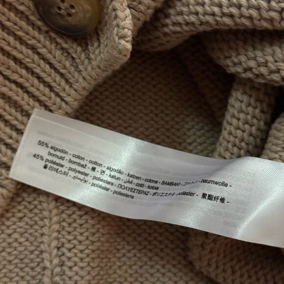 NWT Zara Slouchy Chunky Cardigan Sweater | Beige | Medium - Picture 6 of 8